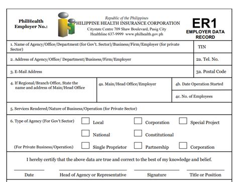 er1 philhealth|How To Register In PhilHealth As An Employer .